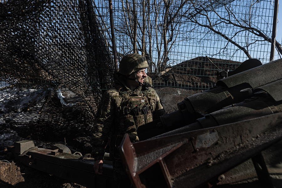 DONETSK OBLAST, UKRAINE - 26 FEB: