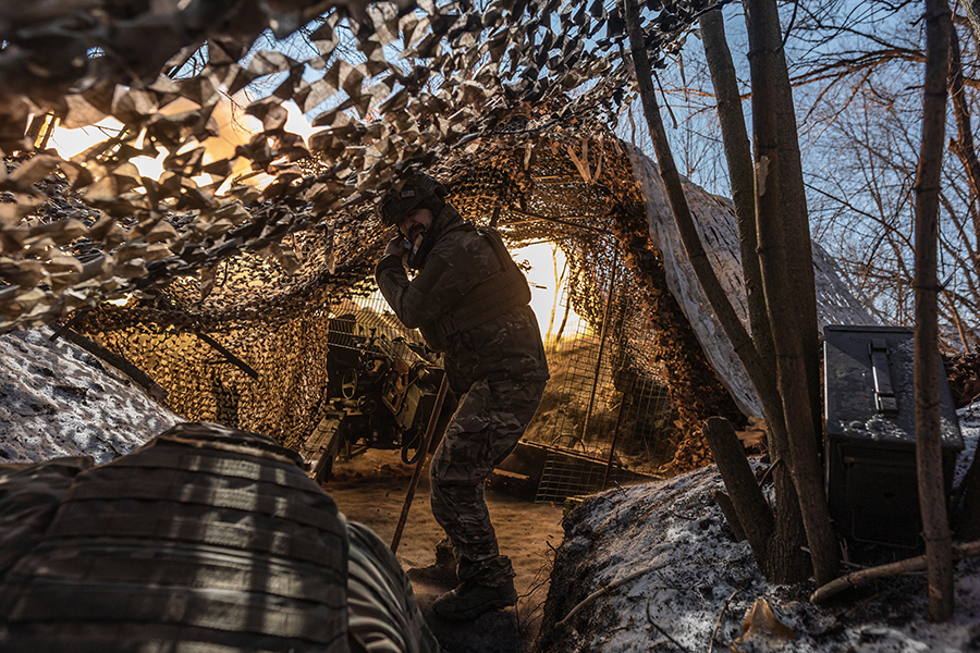 DONETSK OBLAST, UKRAINE - 26 FEB:
